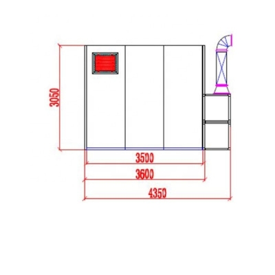220V 1 frase Sala de pintura de carros de metal 3,05m de altura com 8 Pcs sistema de iluminação