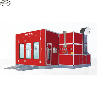 Ventilador de escape de tipo europeu e sistema de iluminação LED instalado em cabine de pintura de automóveis
