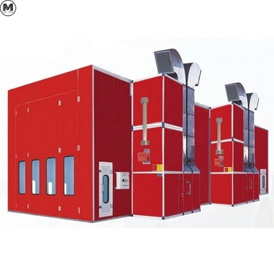 Sala de pintura de caminhão Bus Spray Booth com 2 conjuntos de ventiladores de entrada de 11KW e fonte de aquecimento de GLP