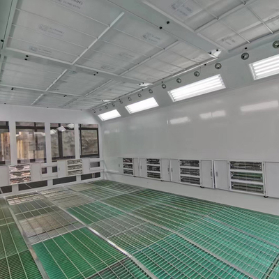 Loja de pintura de pulverização de ônibus industriais LED ao ar livre com 2 conjuntos de ventiladores de escape de 7,5 kW