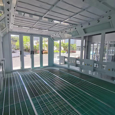 Loja de pintura de pulverização de ônibus industriais LED ao ar livre com 2 conjuntos de ventiladores de escape de 7,5 kW
