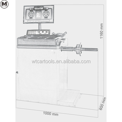 80kg WRB-085 LCD Display Smart Tire Balancer Machine para 30 "Rims