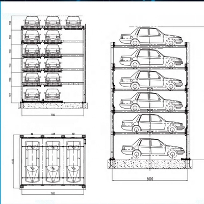 Sistema de estacionamento semiautomático de puzzles de 6 camadas e 10350 mm de altura