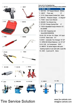 Equipamento de oficina de pneus W-1.0/8 Com compressor de ar de 10 HP e jack de 12T