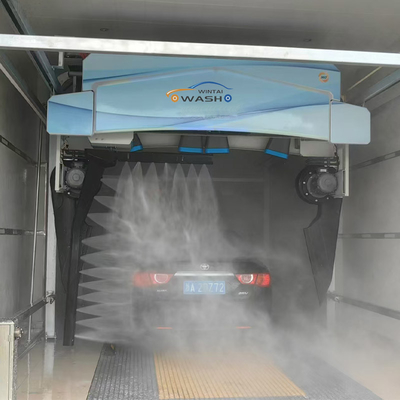 Equipamento de lavagem de carro sem toque de braço único com 6 secadores e tamanho de trilho de 8m Lx5mm Máquina de lavagem de carro sem toque Sistema automático de recuperação de água de lavagem de carro