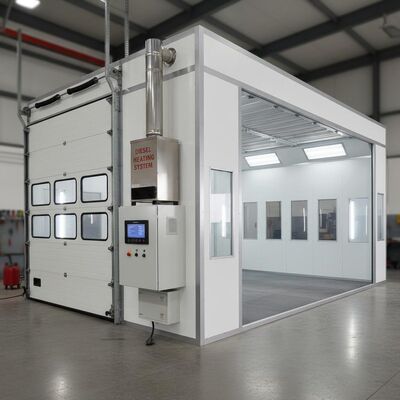 Cabine de Pulverização Veicular com Sistema de Aquecimento a Diesel, Entrada 110/220V e Painel de Controle Digital para Condições Ótimas de Pintura