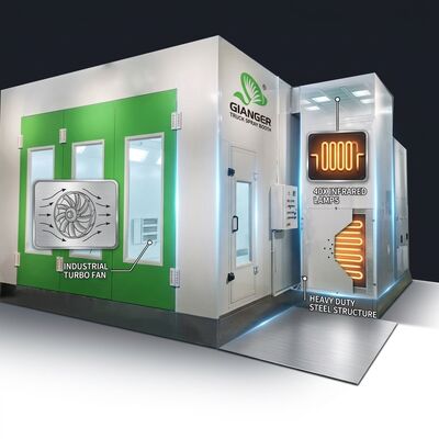 Cabine de pintura de caminhão turbo ventilador lpg, 40 peças, lâmpadas infravermelhas, estrutura de aço resistente, grande sala de pintura de veículos